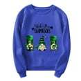 thumbnail image 4 of Bmisegm Sweat à Capuche Décontracté pour Femmes, Col Rond avec Manches, Imprimé Partiel de Quatre Feuilles, Bleu TG, 4 of 4