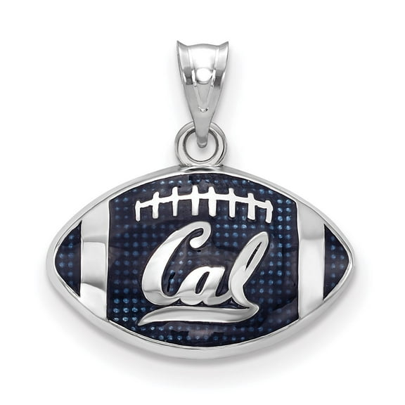Sterling Silver LogoArt University of California Berkeley Enameled Football Pendant Charm
