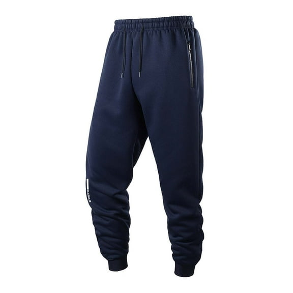 Fall Pants for Men Mens Winter Warm Sweatpants Fleece Sherpa Lined Track Pants Active Thermal Joggers with Zipper Pockets