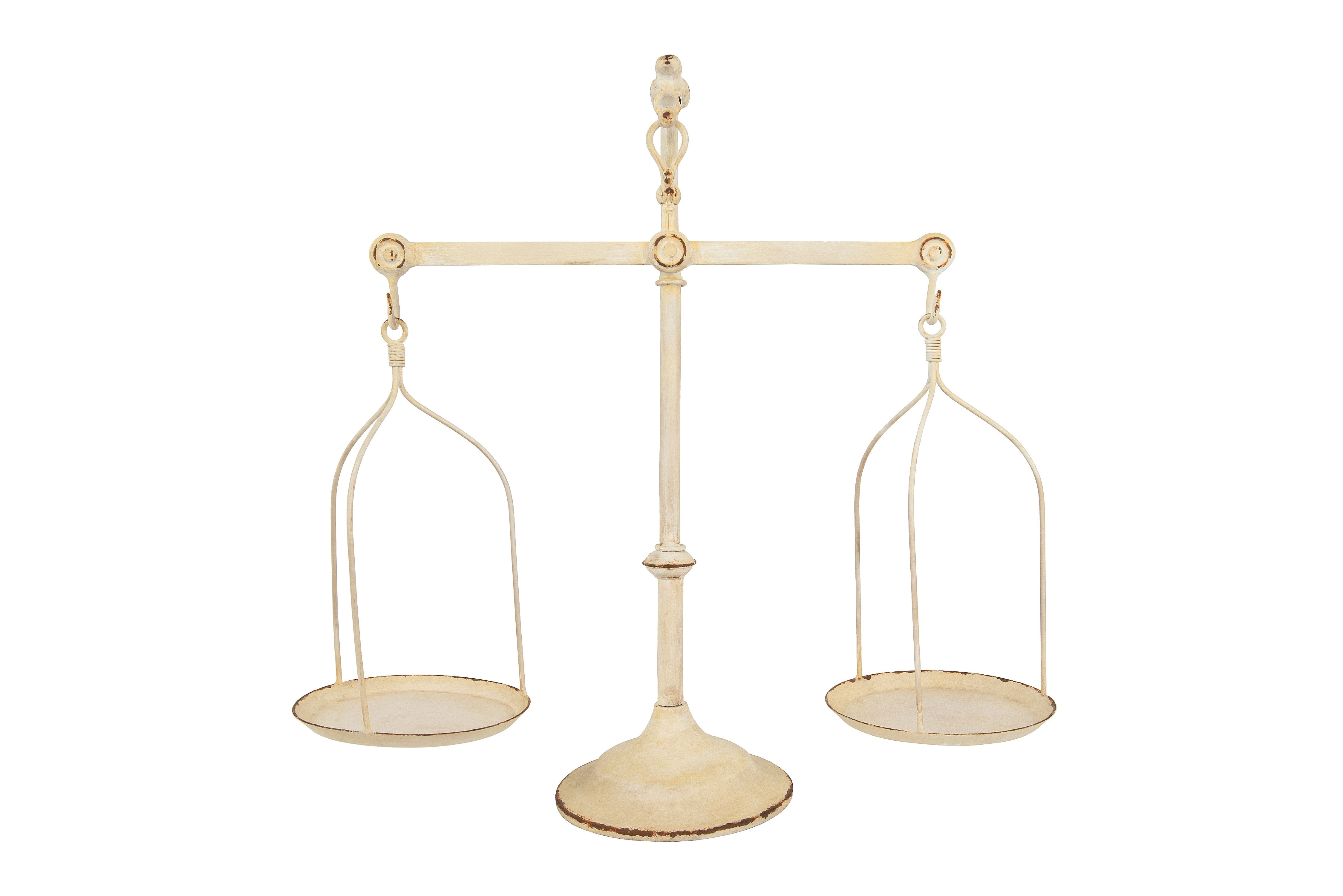 Woven Paths Cream Decorative Antique Iron Balance Scale with Bird ...