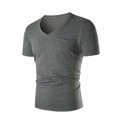 thumbnail image 1 of Palato Mens T Shirts,Men Sloid Casual Pullover Chest Pocket V-Neck Slim Short Sleeve T-Shirt, 1 of 6