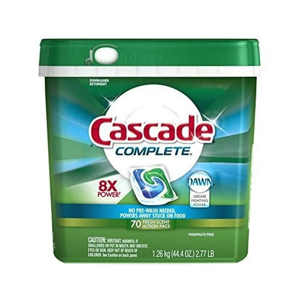 Cascade Complete Dawn Dishwasher Detergent 67 Fresh Scent Action Pacs