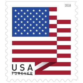 USPS FOREVER 2018 US FLAG BOOK OF 20 STAMPS