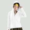 thumbnail image 5 of Amzcrzy Sun Protection Hoodie for Women 2026 Upf50+ Solid Color Zip up Summer Tops with Drawstring Hood Brim Lightweight Ice Silk Long Sleeve Sun Shirts for Outdoor Workout White M, 5 of 6