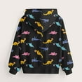 thumbnail image 4 of NAISIBABY Big Boys Girls Hoodie, Long Sleeve Loose Casual Dinosaur Prints Kids Pullover Sweatshirt Black 11-12T, 4 of 4