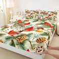 thumbnail image 5 of Manfei Christmas Tree Bed Sheets Holiday Full Size Sheets, Red Green 4 Pieces (1 Flat Sheet, 1 Fitted Sheet and 2 Pillowcases), 5 of 6