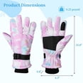 thumbnail image 2 of Women's Touchscreen Winter Ski Gloves, Warm Water-Proof Gloves, Bike Riding Skiing Hiking Motorcycle Outdoor Activity Gloves for Women Girls(Pink), 2 of 6