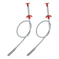thumbnail image 1 of Herramienta de agarre flexible Uxcell de 2 piezas, gancho de limpieza de 0.47" de diámetro, 24" con 4 garras de acero inoxidable para desatascar fregaderos, plateado, 1 of 6
