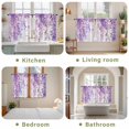 thumbnail image 6 of Spring Flowers Tier Curtains, Purple Lavender Floral Modern Pastoral Light Filtering Kitchen Curtains, 2Pcs Rod Pocket Half Window Treatments Panels for Sink Cafe Cabinet Basement 27.5x45 Inches, 6 of 9