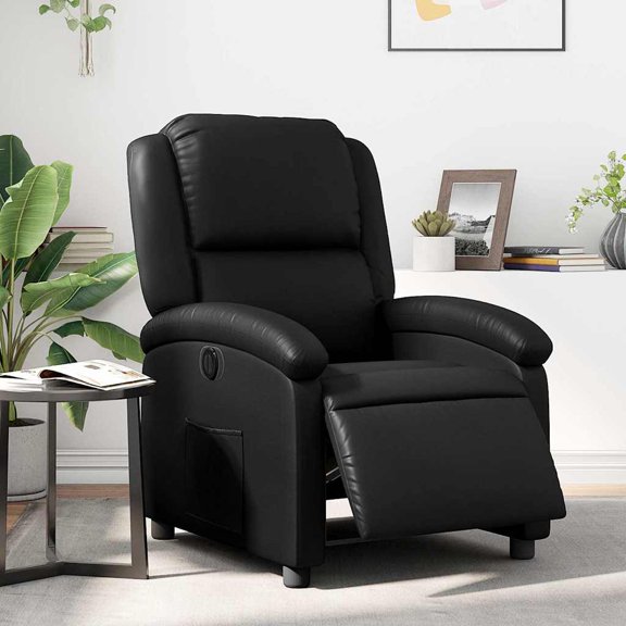 vidaXL Electric Recliner Chair Black Faux Leather, Metal, Plywood Standard