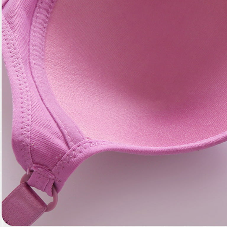 QUYUON Satin Bralette 3PCWomen's Embroidered Glossy Comfortable Breathable  Bra Underwear No Underwire Active Fit Unlined Demi Bra Purple XL