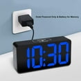 thumbnail image 2 of DreamSky Compact Digital Alarm Clock with USB Port for Charging, 0-100% Adjustable Brightness Dimmer, Blue Bold Digit Display, Adjustable Alarm Volume, 12/24Hr, Snooze, Bedroom Desk Alarm, 2 of 7