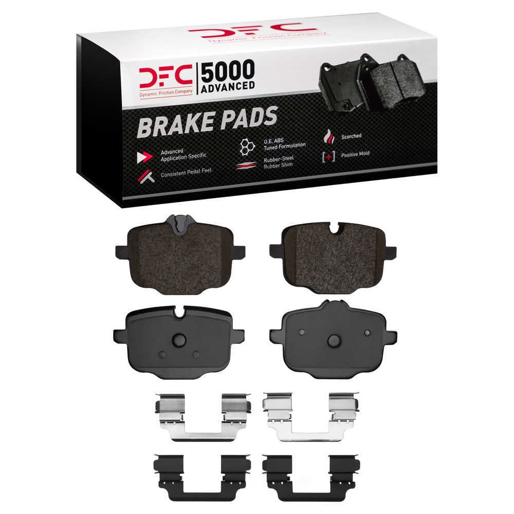 Dynamic Friction Company 1551-1850-01 DFC 5000 Advanced Brake Pads - Ceramic and Hardware Kit - OE