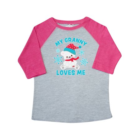 

Inktastic Polar Bear My Granny Loves Me in Santa Hat with Snowflakes Gift Toddler Boy or Toddler Girl T-Shirt