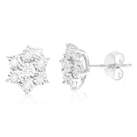 Vir Jewels 1/3 CTTW Lab Grown Diamond Composite Earrings in Sterling Silver With Push Backs For Women