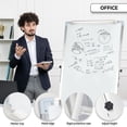 thumbnail image 3 of Meoldis Adjustable Height Whiteboard on Tripod Stand - Portable Flip Chart Easel with Magnetic Surface, Paper Clamp & Pen Tray, for Office, School & Home, 3 of 8