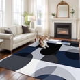 thumbnail image 2 of 5'x7' Area Rugs, Navy Blue Black Indoor Outdoor Area Rug for Living Room Bedroom, Art Modern Abstract Geometric Washable Bathroom Rugs Kitchen Floor Carpet Mats Home Decor Aesthetic, 2 of 8
