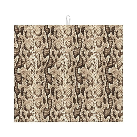 

Dish Drying Mats for Kitchen Counter Camouflage Print snake 16x18in Dish Drying Pad Coffee Mat with Hanging Loop Super absorbent Kitchen Counter Mat Coffee Bar Accessories