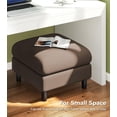 thumbnail image 6 of Welzona 26.7" Teddy Fabric Storage Ottoman, Square Footrest Bench with Hidden Compartment, Tool-Free Assembly, Coffee, 6 of 8