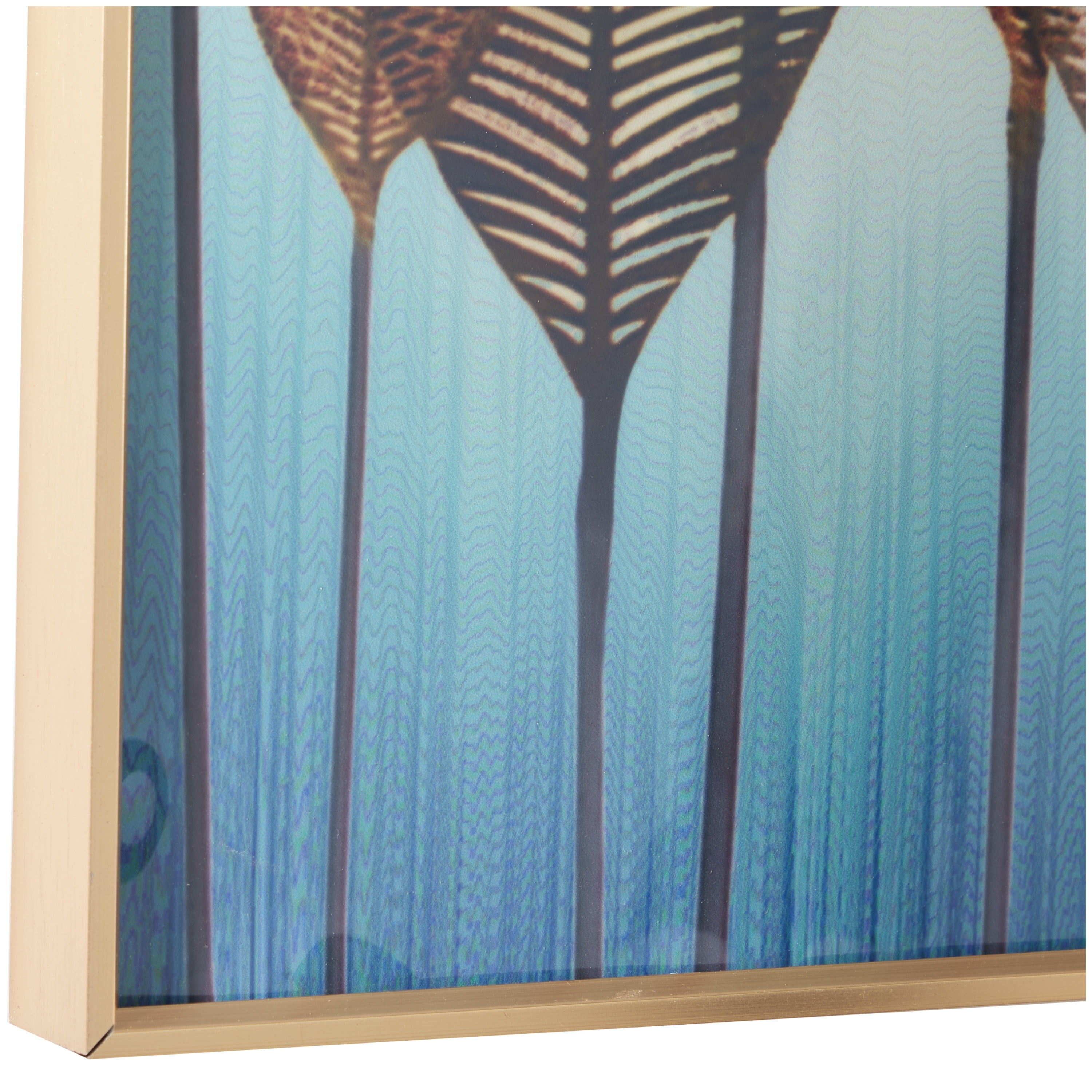71" x 20" Leaf Framed Wall Art with Gold Aluminum Frame, by CosmoLiving by Cosmopolitan