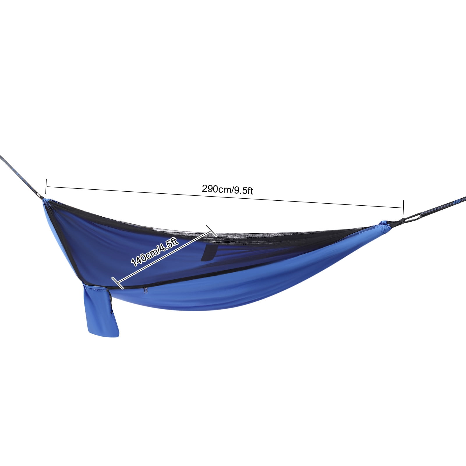 Miumaeov Camping Hammock with Net and Tent Tarp Heavy Duty Tree Strap Portable Nylon Parachute Hammock Load-Bearing Capacity 200kg/440.9lbs