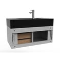 thumbnail image 4 of Castello USA Nile 36" Gray Wood Floating Vanity with Black Top and Gold Trim, 4 of 8