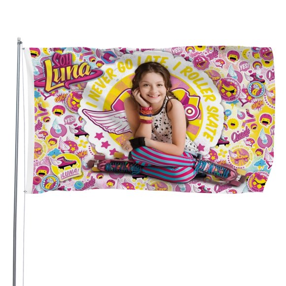 SOY LUNA Bandera impresa con temática, regalo perfecto para fanáticos, amigos y familiares, y adecuada para actividades al aire libre e interiores, decoraciones de fiesta. 90 cm × 150 cm.