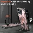 thumbnail image 5 of Rugged Phone Case for Apple iPhone 15 Pro Max, Military Grade Shockproof iPhone 15 Pro Max Case with Ring Holder, Kickstand, TPU & PC Shell MagSafe Compatible iPhone 15 Pro Max Cover, Rosegold, 5 of 5