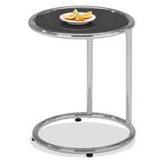 Leick Favorite Finds Round Serving End Table Black/Brushed Nickel