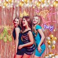thumbnail image 5 of 2 Pack Tinsel Curtain Party Backdrop, 3.2 ft x 9.8 ft Metallic Foil Tinsel Fringe Backdrop Door Fringe for Birthday Graduation Wedding Party Photo Backdrop, 5 of 7