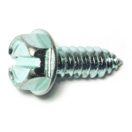 

#14 x 3/4 Zinc Plated Steel Slotted Hex Washer Head Sheet Metal Screws