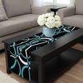 thumbnail image 4 of Turquoise Geometric Table Runner 72 Inches Long, Modern Abstract Aesthetic Striped Art Kitchen Coffee Dining Table Decoration for Home Party Birthday Wedding Home Decor 13x72 Inches, 4 of 8