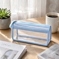thumbnail image 4 of Grid Mesh Pencil Case with Zipper, Clear Double-layer Pencil Pouch, Travel Makeup Bag, Transparent Stationary Organizer, Travel Friendly For Storing Office Supplies And Organizing Stationery, 4 of 7