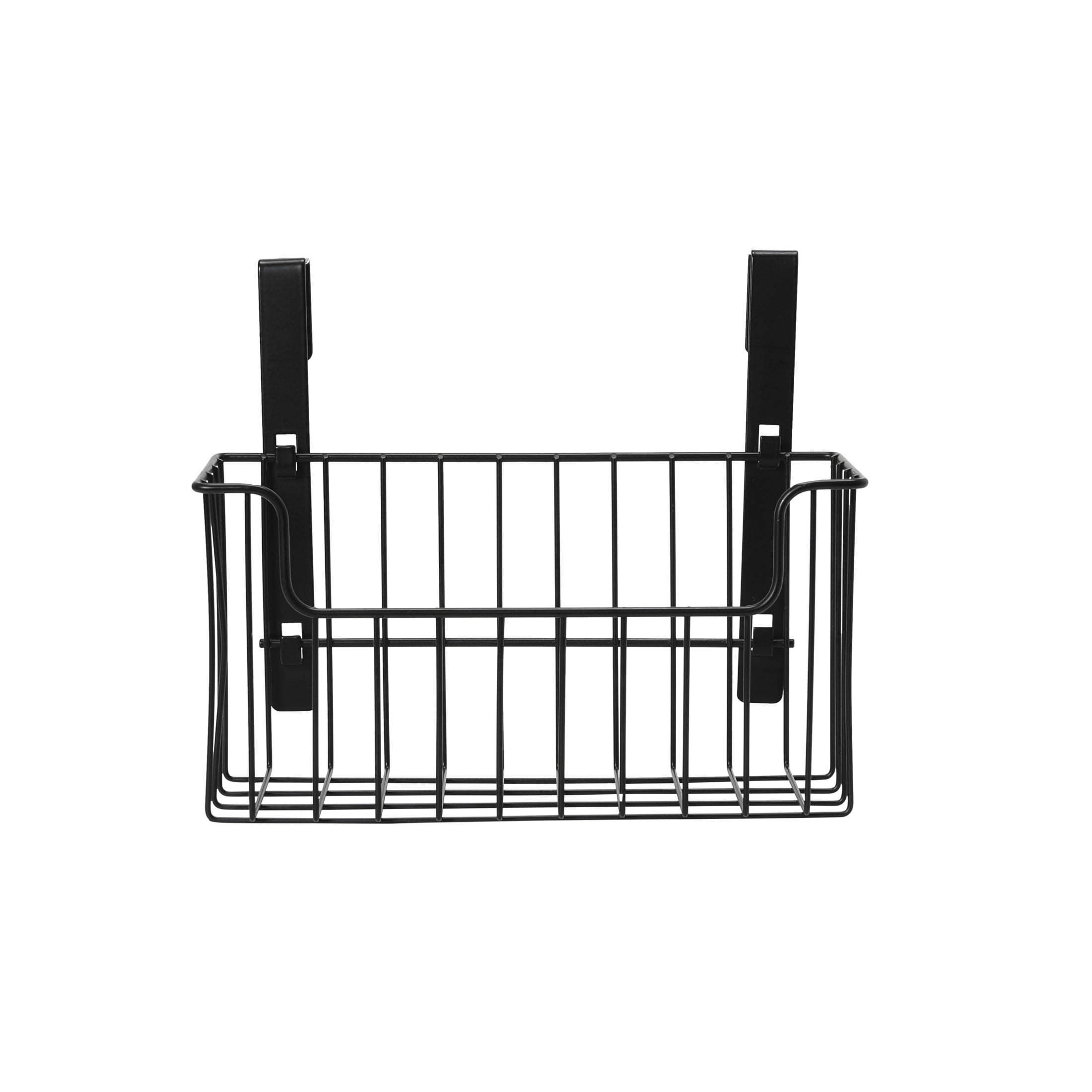Household Essentials Over the Door Cut Out Metal Basket, Black