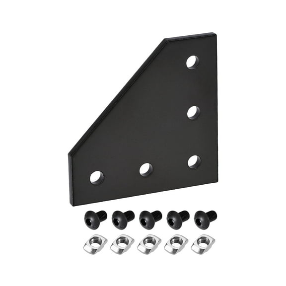 Uxcell Corner Bracket Plates L Shape Outside Joint Kits, Aluminum Profile with T Nuts and Hex Socket Screws 60x60mm