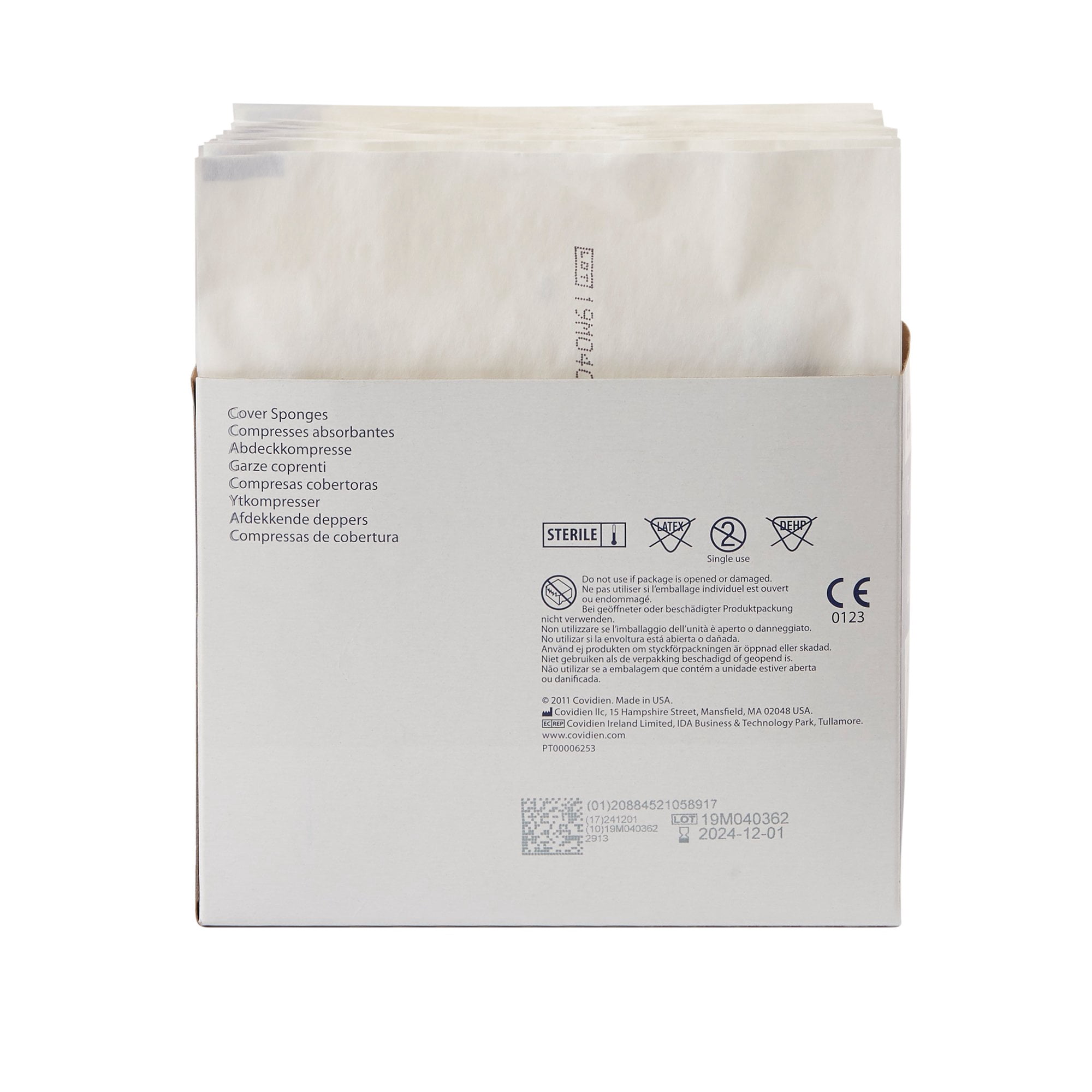 Curity Cover Sponges, Sterile, 4-Ply Gauze Dressings, 4 in x 4 in, 2 Count, 600 Packs, 1200 Total