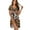 American Tribal Geometric Cow, variant on Leopard Dog Paw Print Button Down Nightgowns Women's Nightdress Crew Neck Sleepwear Dress Skin-Friendly Pajama Dress Short Sleeve House Dress for Sleeping Lounging, XS