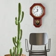 thumbnail image 5 of Wall Clock, Imitation Wood Plastic Regulator Clock with Pendulum, Rufous, 5 of 6