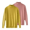thumbnail image 4 of Womens Sweaters For Women Sweaters Autumn And Winter 2Pc Solid Color Pullover Soft Comfortable Round Neck Top Blended Fabric Relaxed Fit Casual Daily Outfit Fall Sweaters For Women, 4 of 4