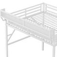 thumbnail image 4 of Queen Size Loft Bed Frame with Desk and Charging Station, Metal Loft Bed with Staircase and LED Light for Bedroom, Apartment, Dorm, Box Spring Not Required, Mattress Not Included, White, 4 of 9