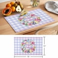 thumbnail image 6 of Happy Easter Placemats Set of 12, Eggs Flower Wreath Butterfly Pink Leaf Purple Plaid Non-Slip Place Mats Washable Table Mats for Kitchen Dining Table Decorations Indoor/Outdoor, 6 of 9