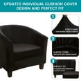 thumbnail image 4 of SHANNA Velvet Tub Chair Covers, 2 Pieces Stretch Modern Armchair Slipcovers Non Slip Sofa Couch Slipcover for Club Bar Counter Living Room Reception,With Separate Cushion Cover, Black, 1 Pack, 4 of 12