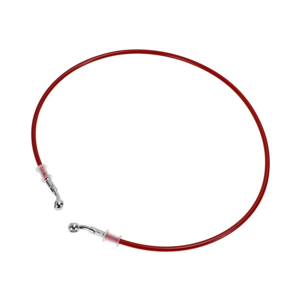 Manguera de aceite de freno de embrague para motocicleta de 110 cm con trenzado de nylon y alambre de acero inoxidable PU para motocicletas y bicicletas de tierra rojas