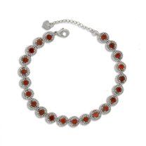 Kaash Customs CZ Stone Round Shaped Anklet Bracelet Silver Plated Summer Anklet Feet Jewelry Sparkling Beach Anklet Best Gift for Her