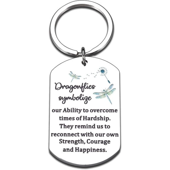 Encouragement Dragonfly Keychain Gifts for Women Men, Inspirational Keychain Dragonflies Decor for Girls Women Dragonflies Lovers White Elephant Gifts Christmas Stocking Stuffers Dragonfly Jewelry