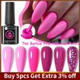 thumbnail image 2 of UR SUGAR - Esmalte de uñas en gel fluorescente rosa de 7 ml, esmalte semipermanente neón, cereza, rojo, morado, esmalte para manicura con luz UV LED, 2 of 5