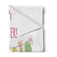 thumbnail image 2 of Easter Bunny Soft Flannel Fleece Throw Blanket, Happy Easter Typography with Colorful Egg and Rabbit Bunting Knitted Look, Cozy Plush for Indoor and Outdoor Use, 50" x 70", Multicolor, by Ambesonne, 2 of 5