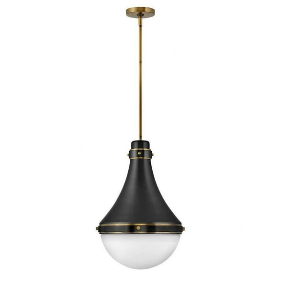 1 Light Medium Pendant in Traditional-Transitional Style 14.25 inches Wide By 21.25 inches High-Black Finish Bailey Street Home 81-Bel-4442306