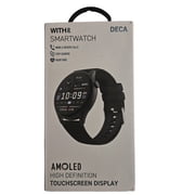 WITHit Deca Smartwatch with AMOLED 1.43 High-Definition Touchscreen Display, Black