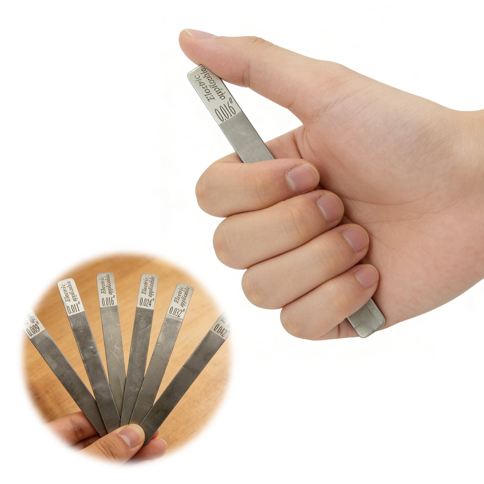 Hersfrd 6Pcs Guitar Nut Fret File Multifunctional Fret Crowning Files Slot Luthier Repair Tool Guitar Nut Frets Cleaning Tools for Electric Acoustic Guitars & Bass Care (Electric 09-42)